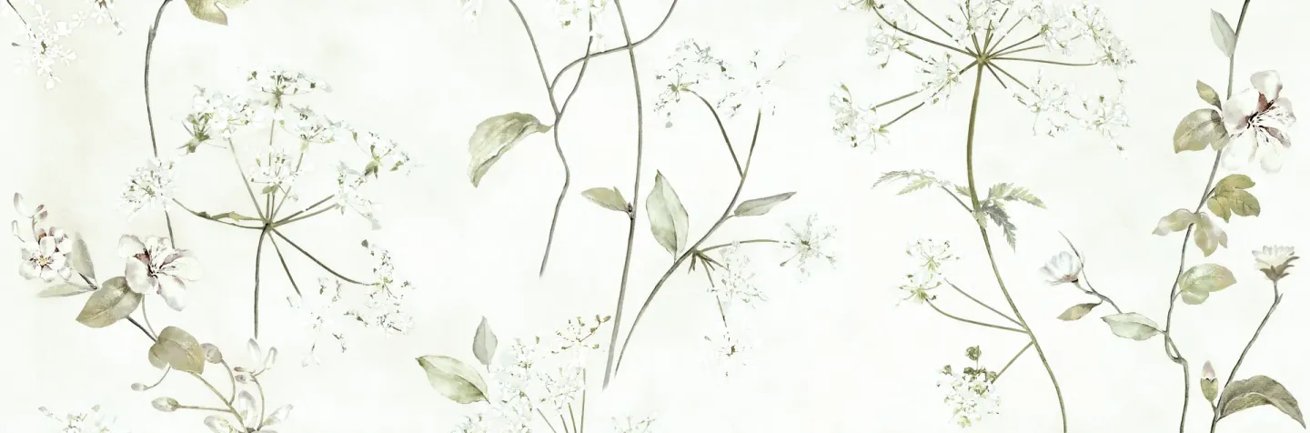 White Deco - Dünne Großformat-Wandfliesen mit Blumendekoren White Deco - Dünne Großformat-Wandfliesen mit Blumendekoren