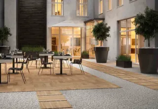 Keramikfliesen für den Außenbereich in Holzoptik, Steinoptik, Betonoptik Keramikfliesen für den Außenbereich in Holzoptik, Steinoptik, Betonoptik