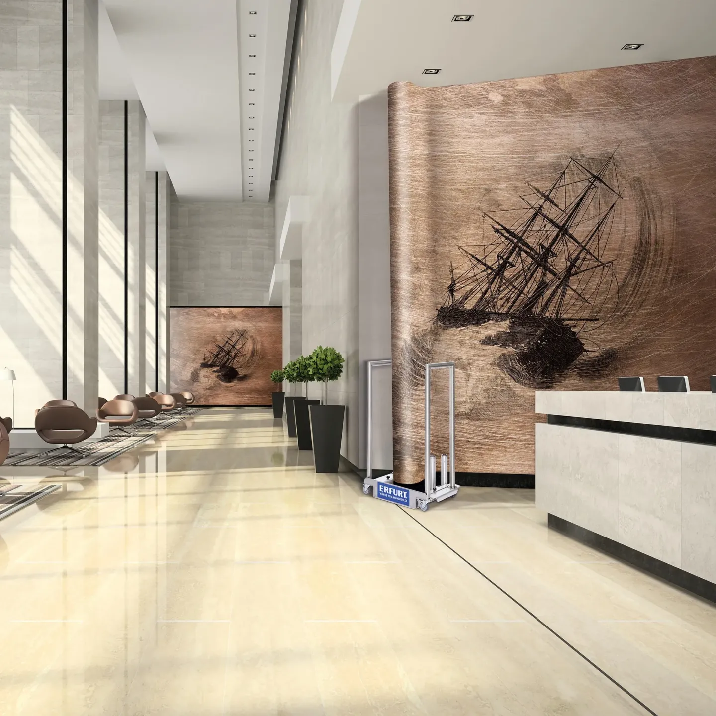 ERFURT-GIGA-Rolle®- Nahtlos horizontal ganze Wände tapezieren ERFURT-GIGA-Rolle®- Nahtlos horizontal ganze Wände tapezieren