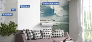 Glattvlies-Tapeten in natürlicher, glatter Papier-Optik Glattvlies-Tapeten in natürlicher, glatter Papier-Optik