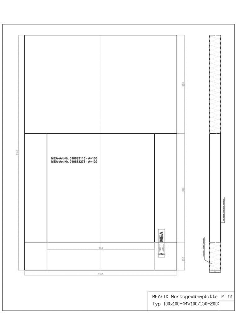 Montagedämmplatte MEAFIX für Beton-Lichtschächte MEAVECTOR