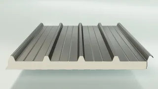 Sandwichpaneel für Dächer in Form von einem Trapezprofil mit Hochsicken Sandwichpaneel für Dächer in Form von einem Trapezprofil mit Hochsicken