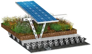 Photovoltaik-System für Gründächer Photovoltaik-System für Gründächer