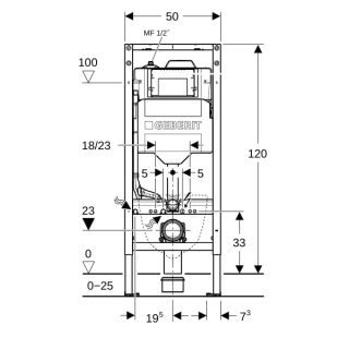 GE Duofix Element für Wand-WC Geberit - GE Duofix Element für Wand-WC