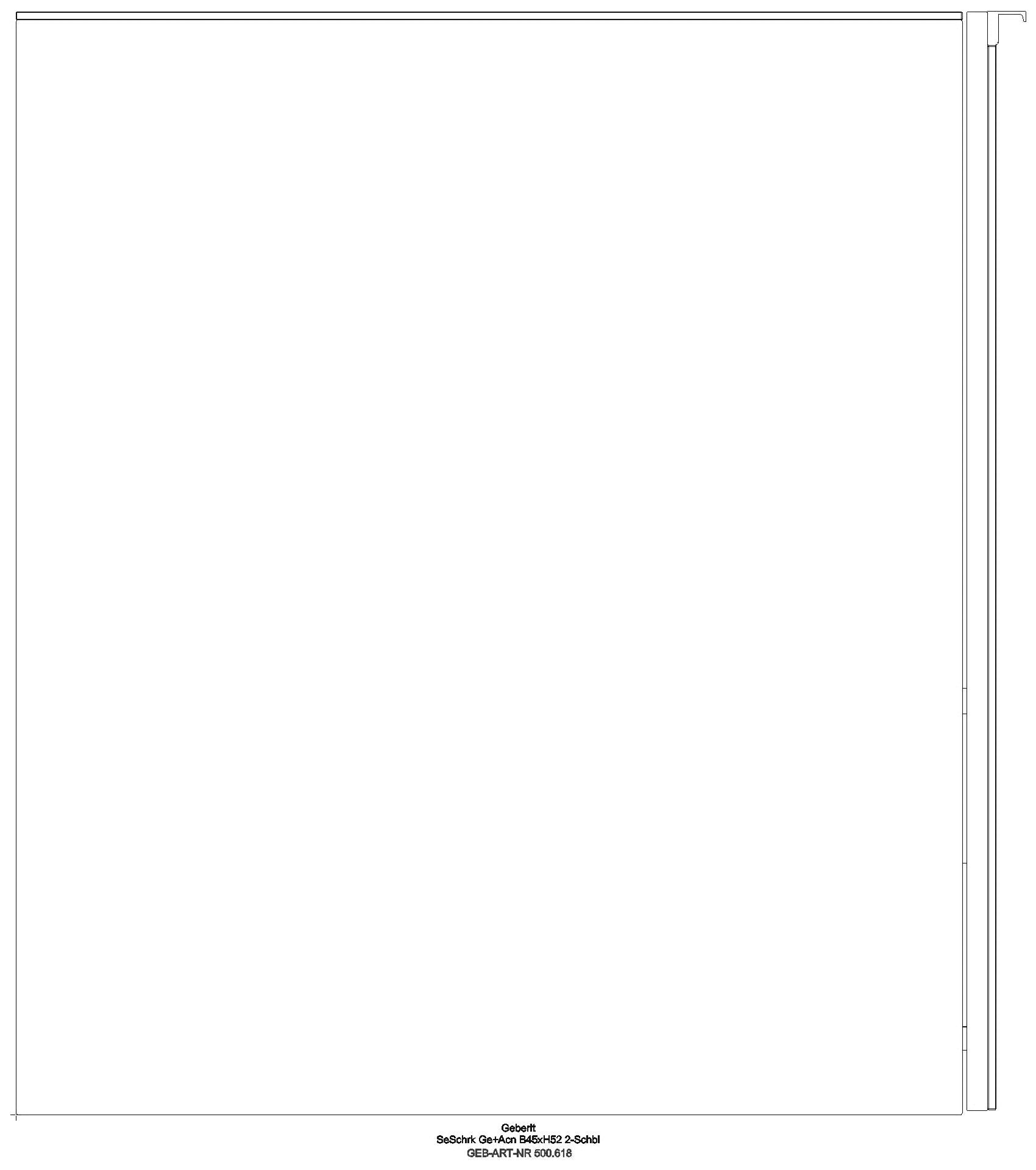 Geberit - Acanto Seitenschrank mit 1 Schublade u. Innenschublade, 45x52x47,6cm, lava_ge2s_500618jk2_l