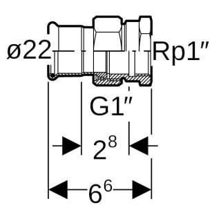 GE Mapress Therm Übergangsverschraubung Geberit - GE Mapress Therm Übergangsverschraubung
