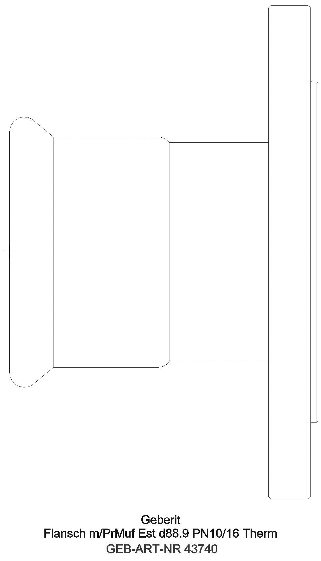 Geberit - GE Mapress Therm Flansch PN 10/16 mit Pressmuffe d76,1_43740_a