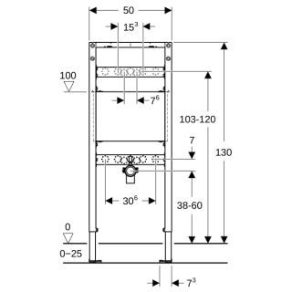 GE Duofix Element für Ausgussbecken Geberit - GE Duofix Element für Ausgussbecken