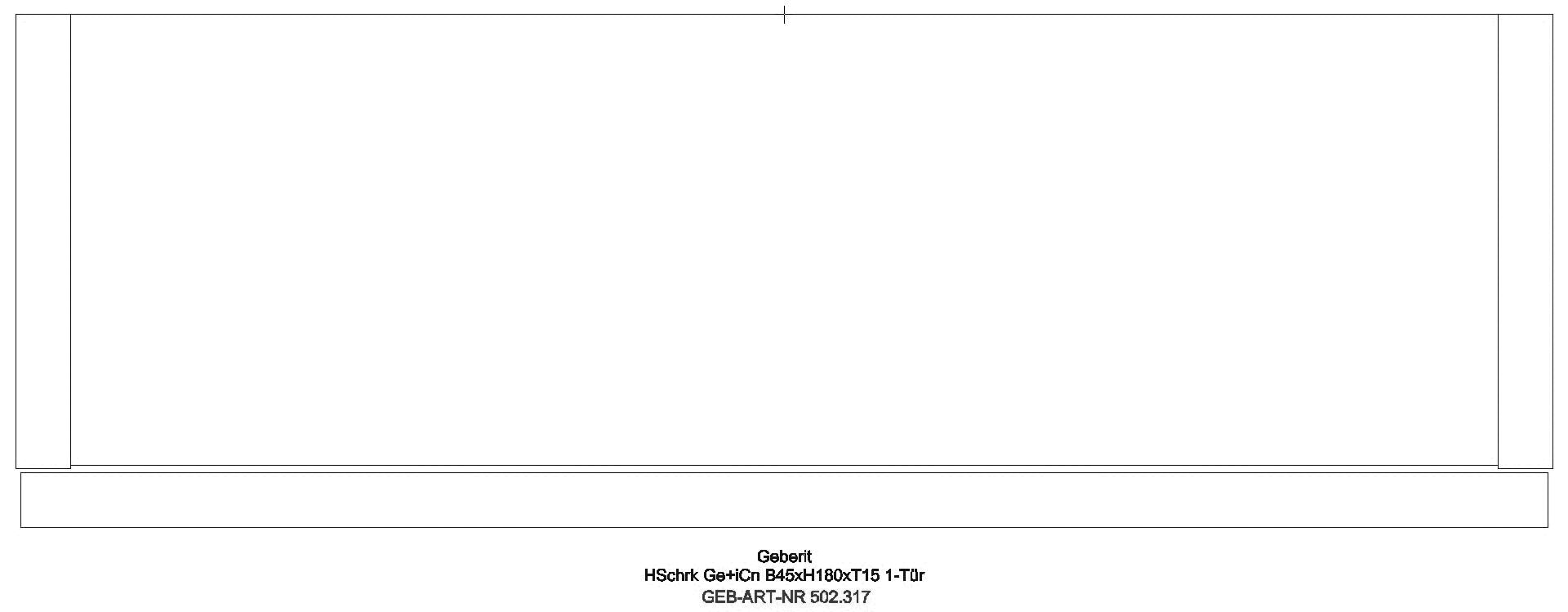 Hochschrank, 1 Tür u. i.Spiegel 45x180x15cm, Eiche_502317jh1_g