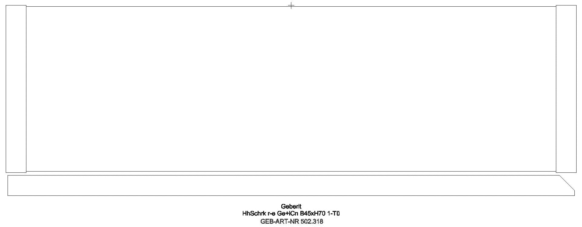 Hängeschrank rechteckig, 1 Tür 45x70x15cm, sandgrau matt_502318jl1_g