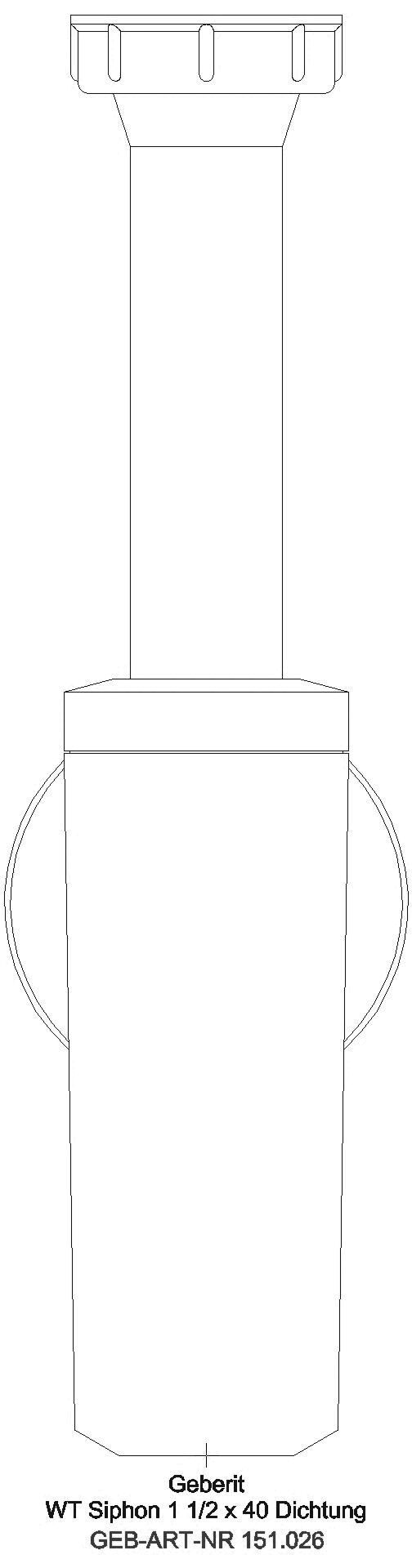 GE Tauchrohrgeruchsverschluss für WB Abgang horiz., d40, G1 1/2, schwarz matt_151026211_a