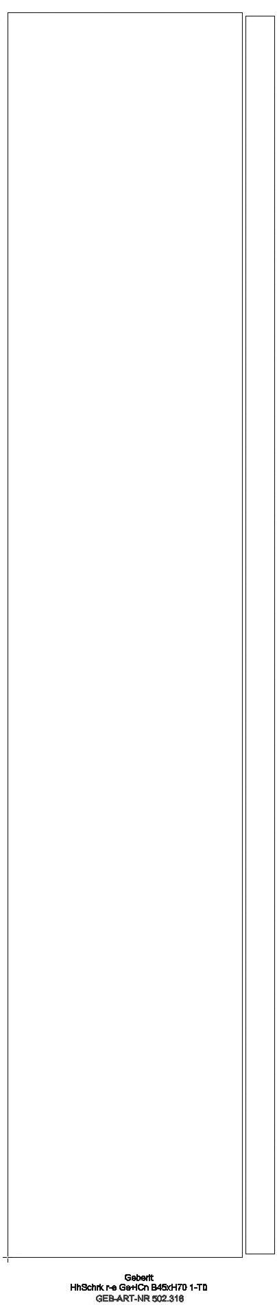 Hängeschrank rechteckig, 1 Tür 45x70x15cm, sandgrau matt_ge2s_502318jl1_l