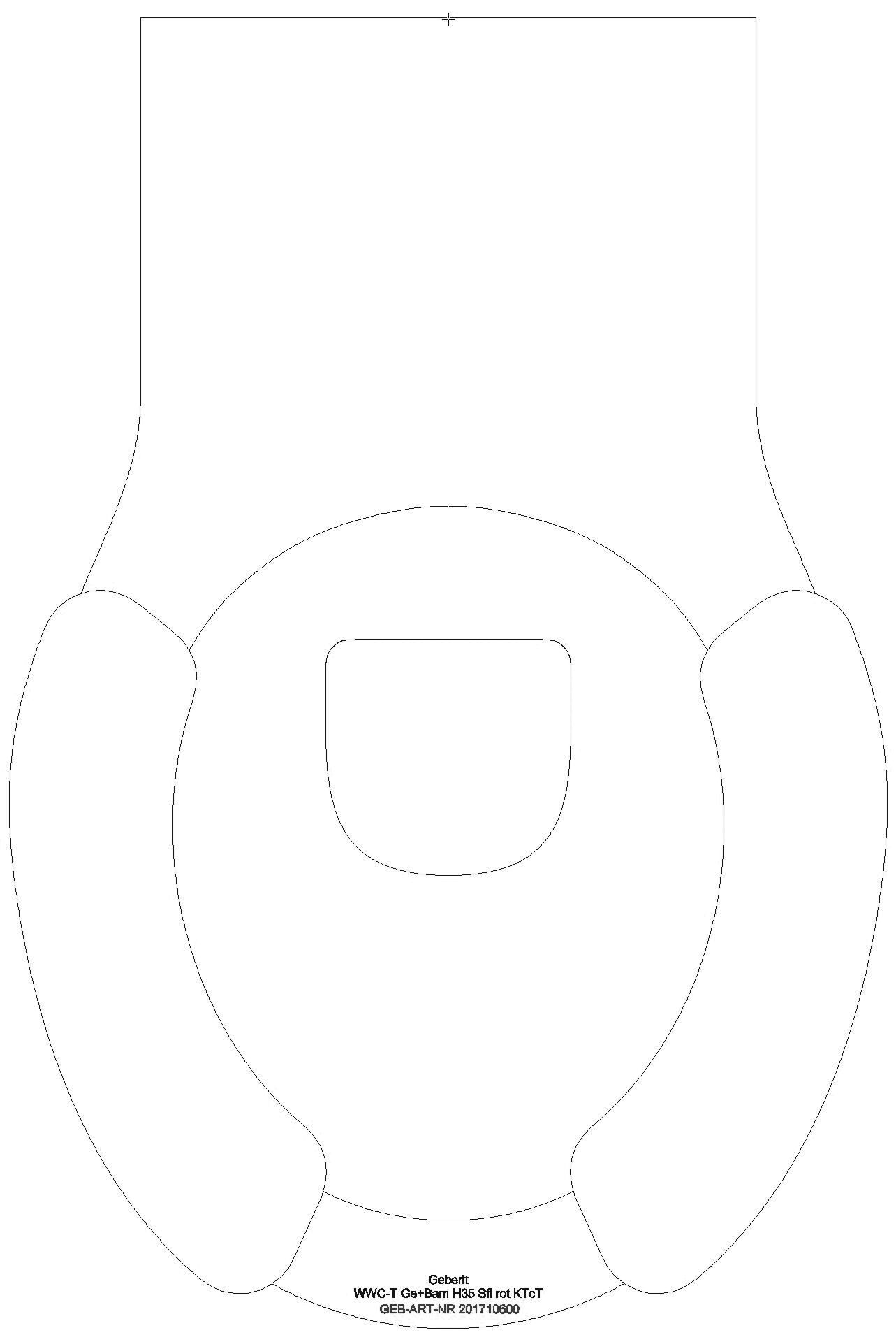 Geberit - Bambini WWC für Kinder, Tiefspüler weiß, KeraTect, mit Sitzauflagen rot_201710600_g