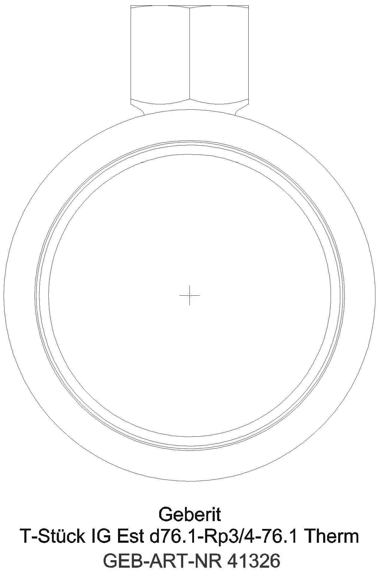 Geberit - GE Mapress Therm T-Stück mit IG d42-Rp1/2-42_41326_l