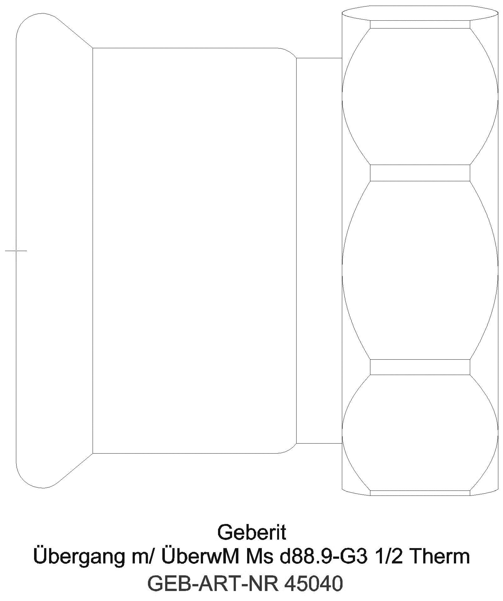 GE Mapress Therm Übergang mit Überwurfmutter d76,1-G3_45040_a