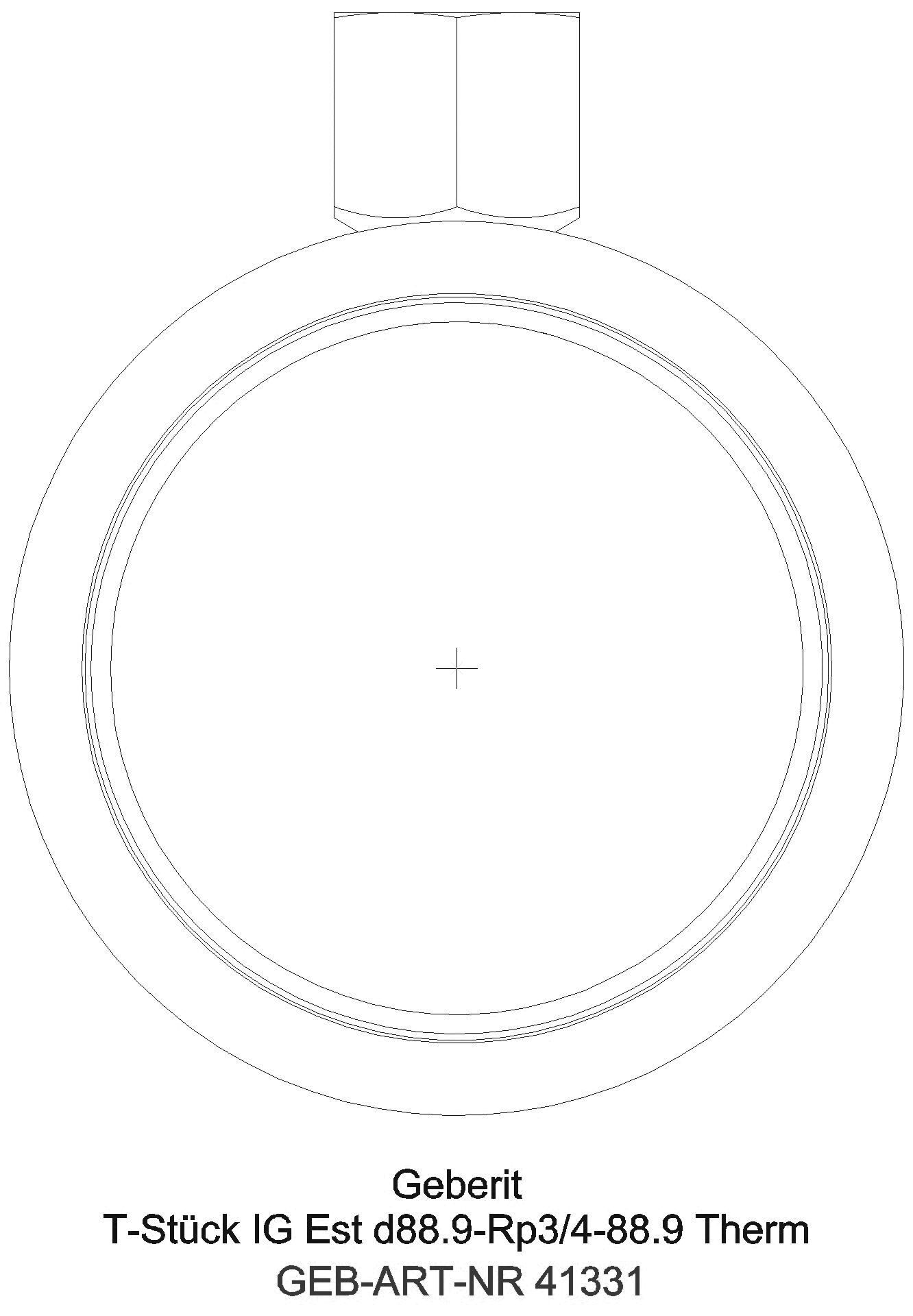 Geberit - GE Mapress Therm T-Stück mit IG d76,1-Rp3/4-76,1_41331_l