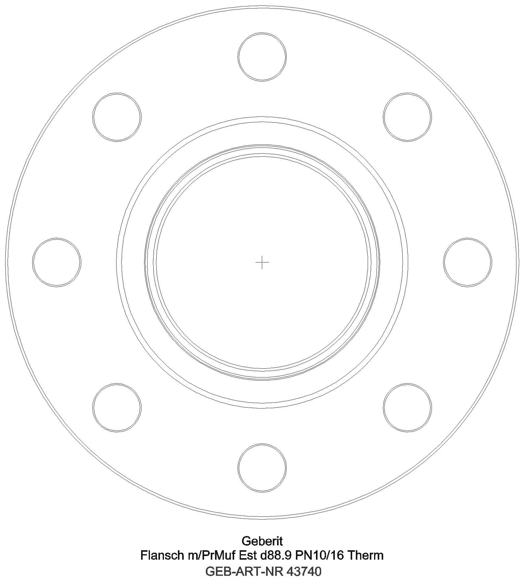 Geberit - GE Mapress Therm Flansch PN 10/16 mit Pressmuffe d76,1_43740_l