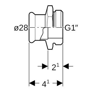 GE Mapress Edelstahl Übergang Gewinde Geberit - GE Mapress Edelstahl Übergang Gewinde