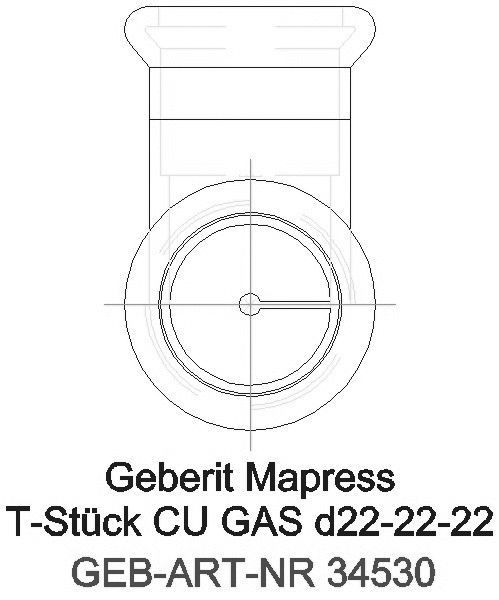 GE Mapress Kupfer T-Stück egal (Gas) d22-22-22_34530_L