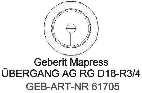 GE Mapress Kupfer Übergang mit AG Rg d18-R3/4_61705_L