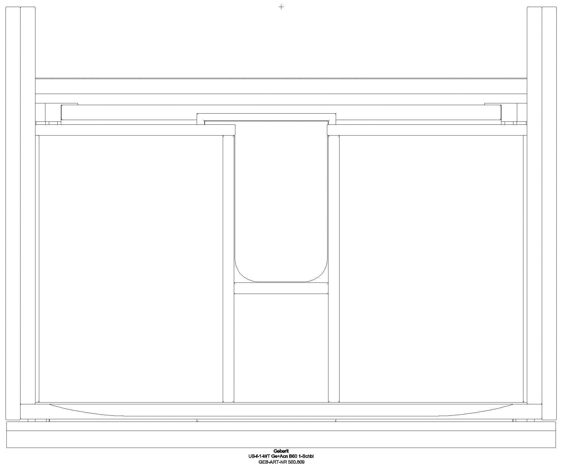 Geberit - Acanto Unterschrank für WT, 1 Schubl. 1 I.-Schubl., 59,5x53,5x47,5cm, sandgrau_500609jl2_g