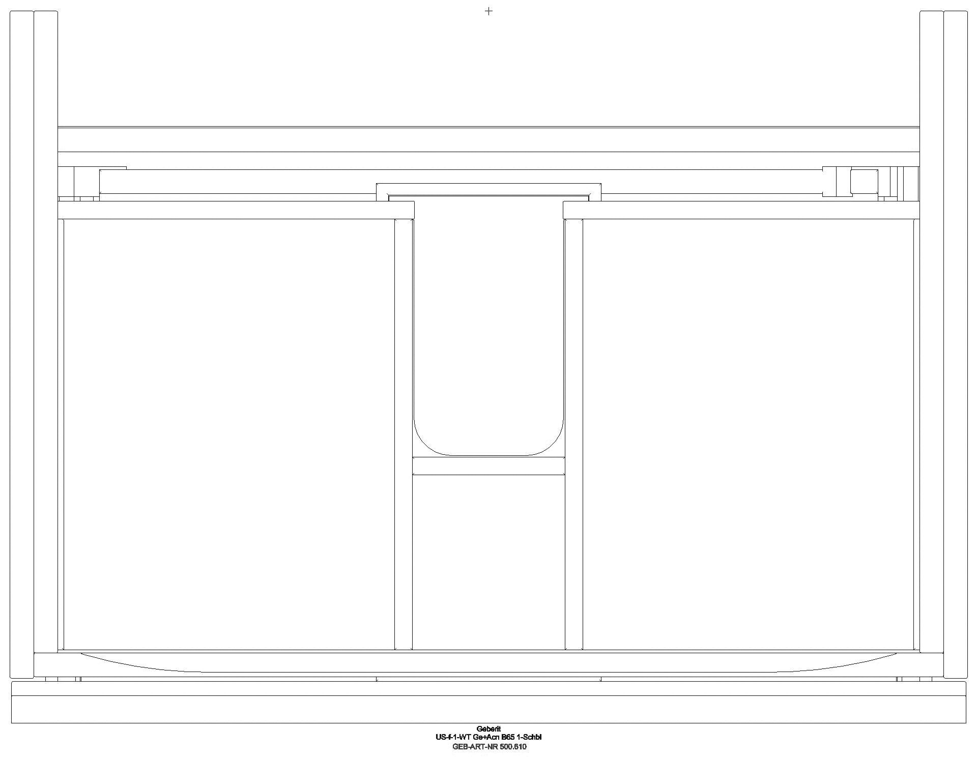 Geberit - Acanto Unterschrank für WT, 1 Schubl. 1 Innenschubl., 64x53,5x47,5cm, schwarz_500610161_g