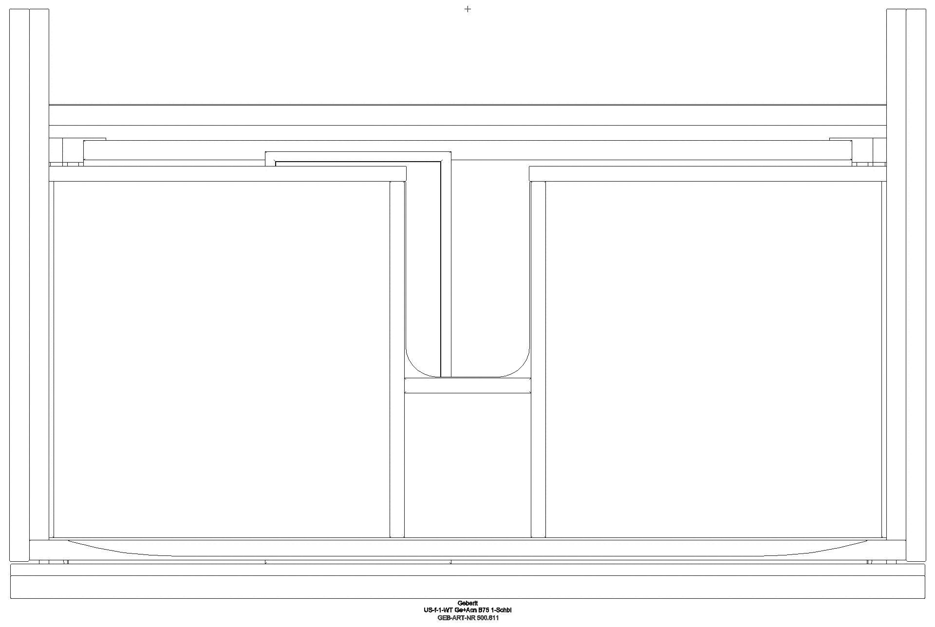 Geberit - Acanto Unterschrank für WT, 1 Schubl. 1 Innenschubl., 74x53,5x47,5cm, schwarz_500611161_g