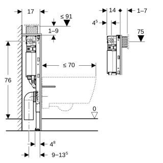 GE Duofix Element für Wand-WC Geberit - GE Duofix Element für Wand-WC