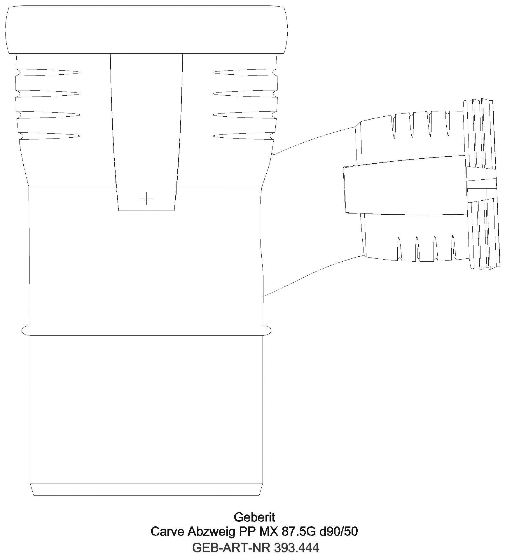 GE Silent-Pro Carve Abzweig 87,5Gr, m. 3 Muffen, d90/90_393444141_l