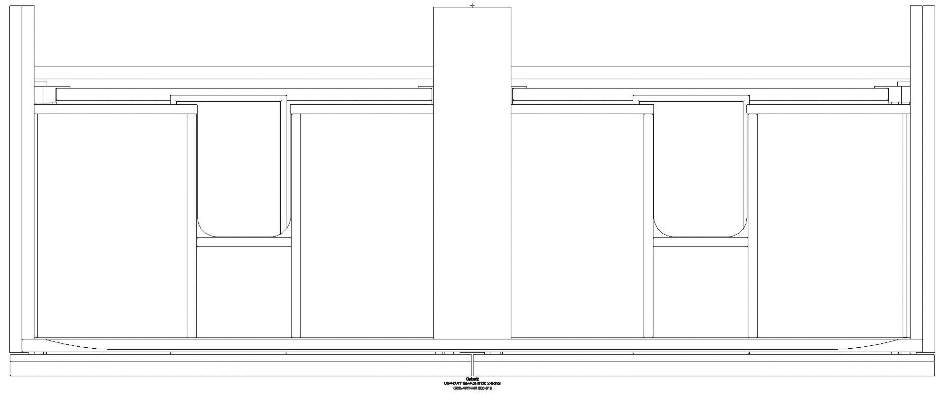 Geberit - Acanto Unterschrank für Doppel-WT 2 Schubladen, 119x53,5x47,6cm, schwarz_500613161_g