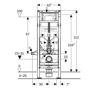 GE Duofix Element für Wand-WC Geberit - GE Duofix Element für Wand-WC