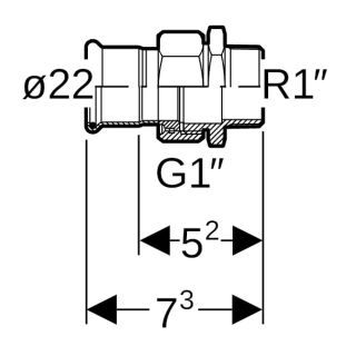 GE Mapress Therm Übergangsverschraubung Geberit - GE Mapress Therm Übergangsverschraubung