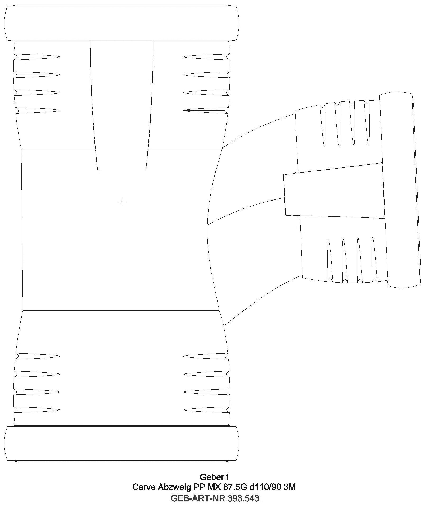 GE Silent-Pro Carve Abzweig 87,5Gr, m. 3 Muffen, d110/110_393543141_l