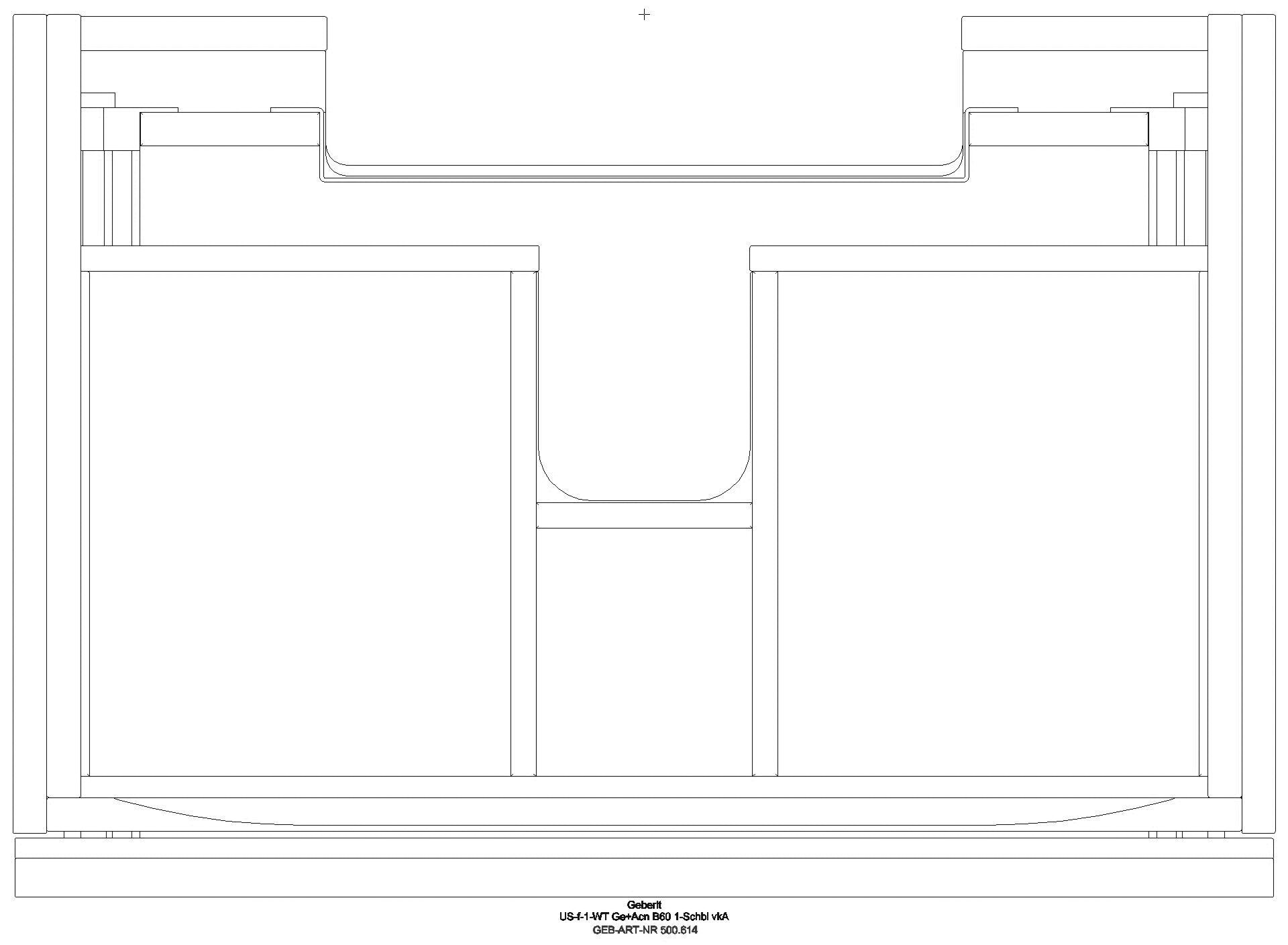 Geberit - Acanto US f. WT, 1 Schubl./I.-Schubl. verk. Ausld., 59,5x53,5x41,6cm, lava_500614jk2_g