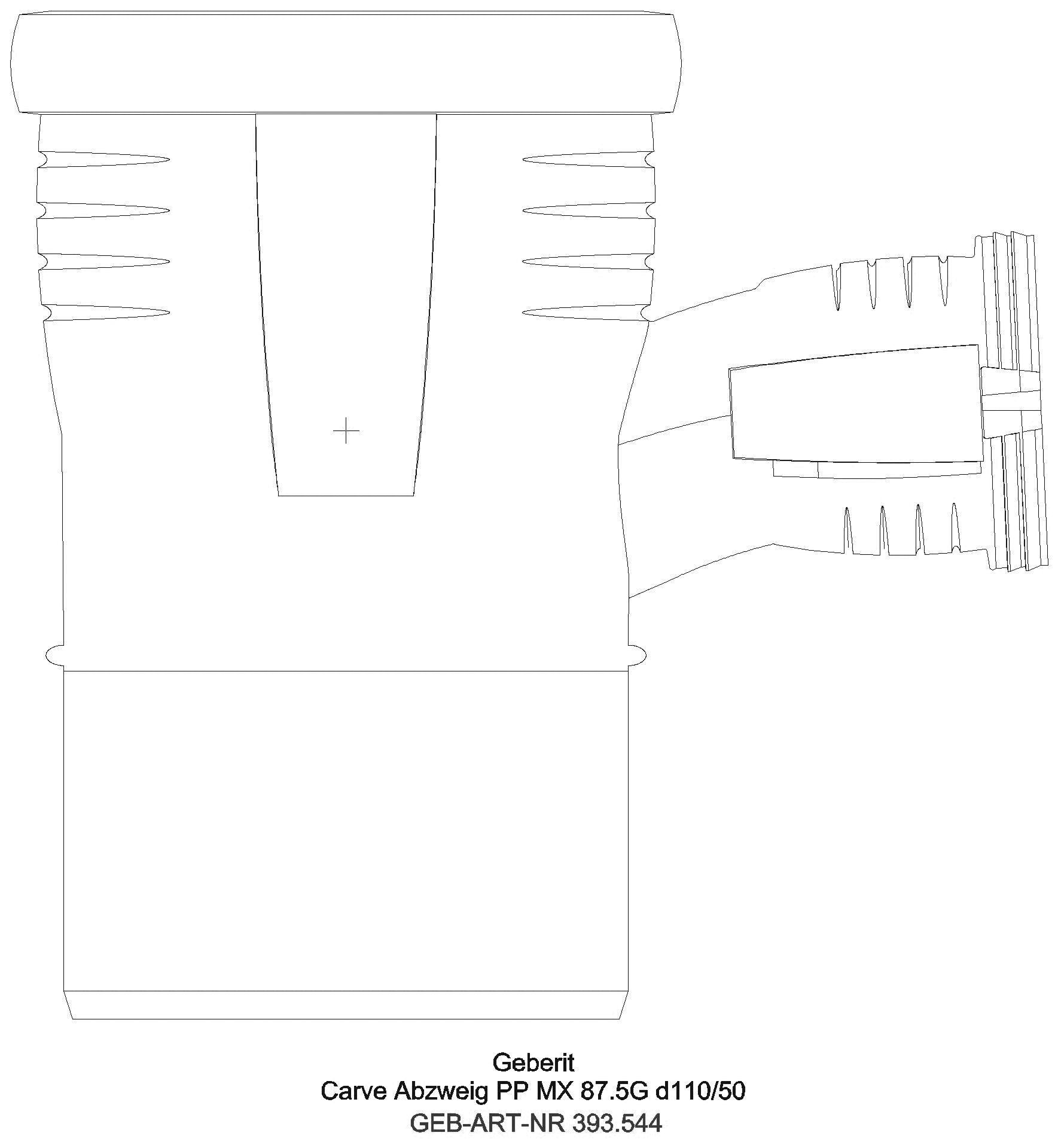 GE Silent-Pro Carve Abzweig 87,5Gr, m. 3 Muffen, d110/90_393544141_l