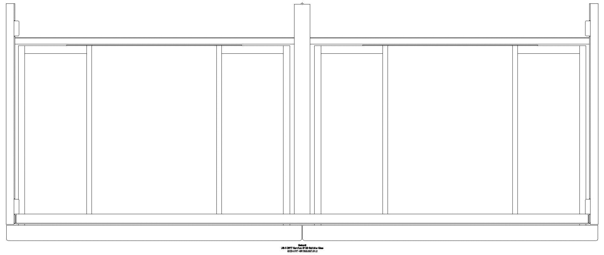 Acanto US für DWT B:120cm, 2 Schubl. 2 i.Schubl., weiß hgl./Glas weiß_503007012_g