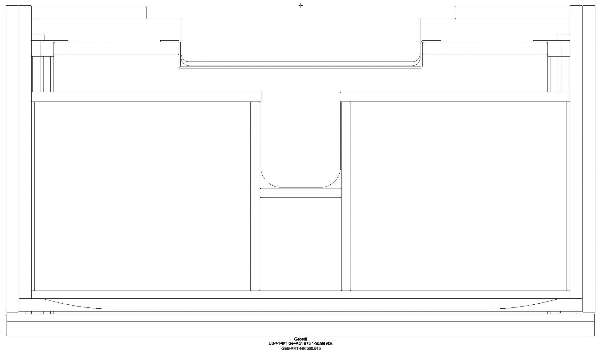 Geberit - Acanto US f. WT, 1 Schubl./I.-Schubl. verk. Ausld., 74x53,5x41,6cm, weiß_500615012_g