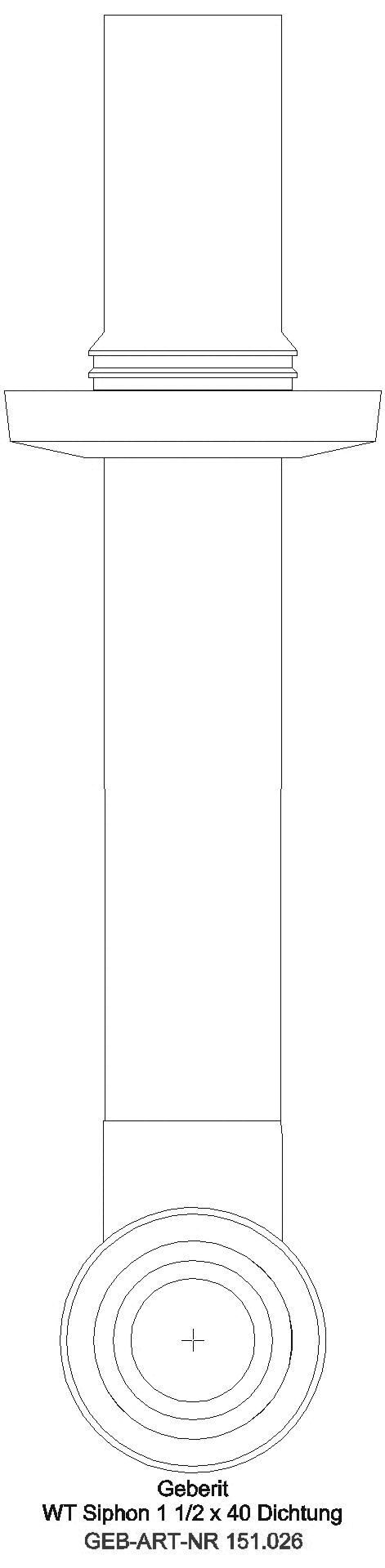 GE Tauchrohrgeruchsverschluss für WB Abgang horiz., d40, G1 1/2, schwarz matt_151026211_g