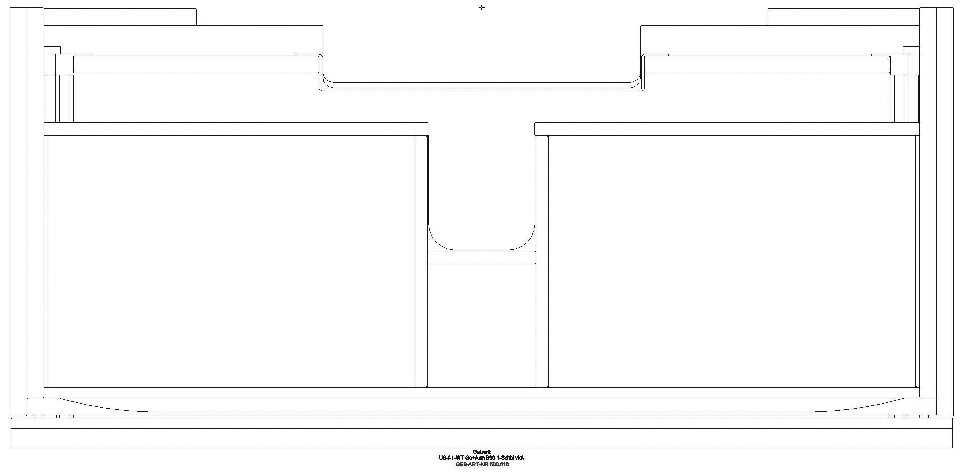 Geberit - Acanto US f. WT, 1 Schubl./I.-Schubl. verk. Ausld., 89x53,5x41,6cm, sand-grau_500616jl2_g