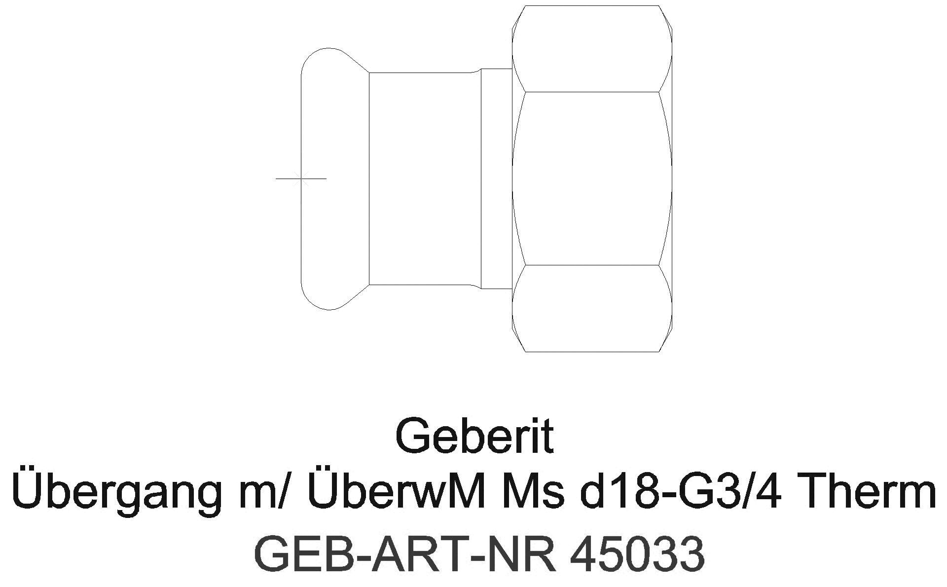 GE Mapress Therm Übergang mit Überwurfmutter d15-G3/4_45033_g
