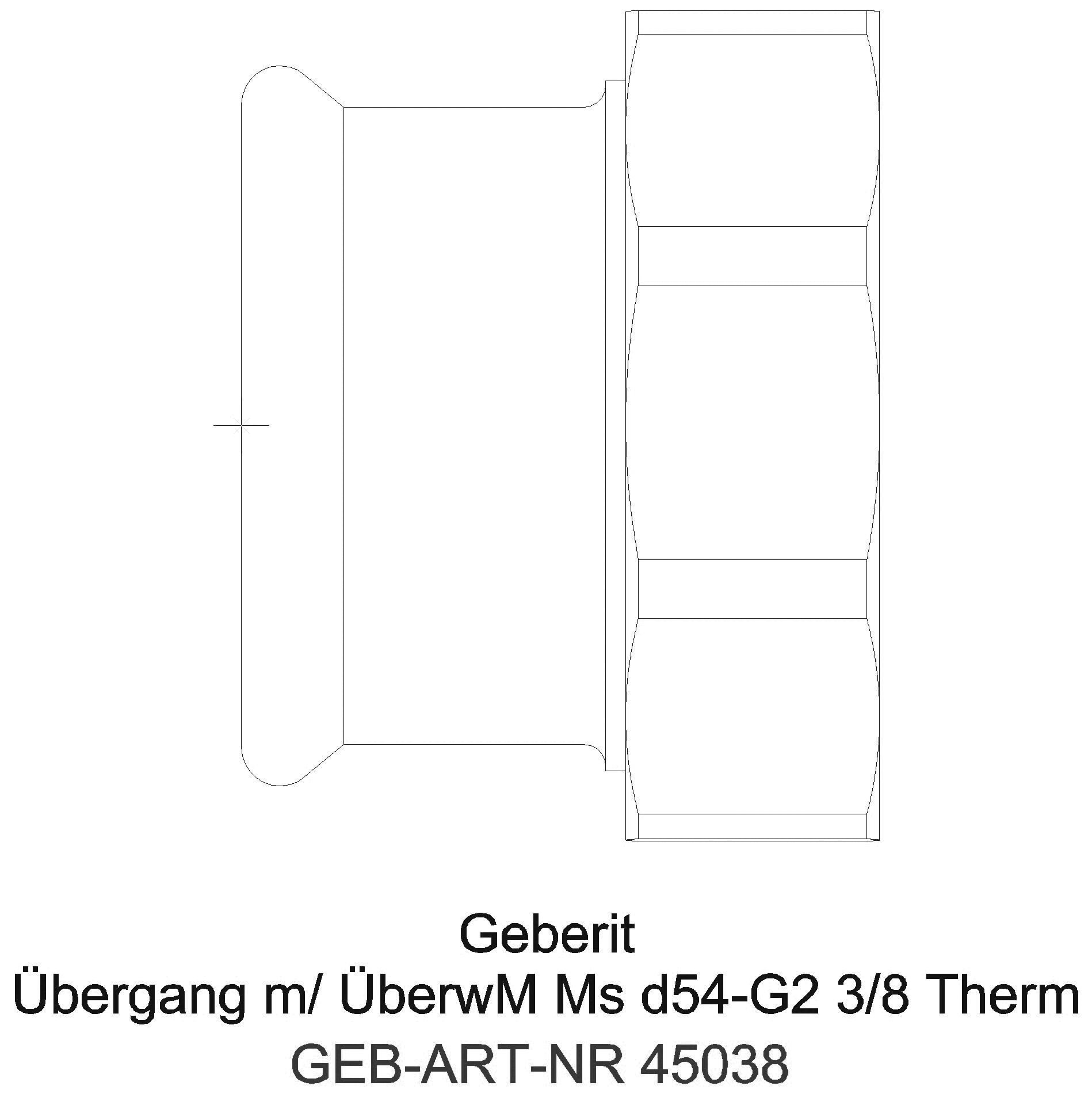 GE Mapress Therm Übergang mit Überwurfmutter d42-G1 3/4_45038_g