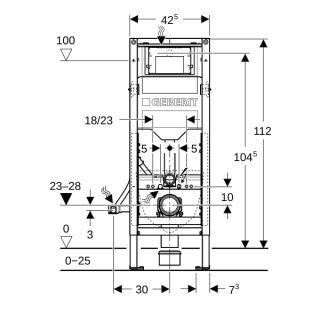GE Duofix Element für Wand-WC Geberit - GE Duofix Element für Wand-WC