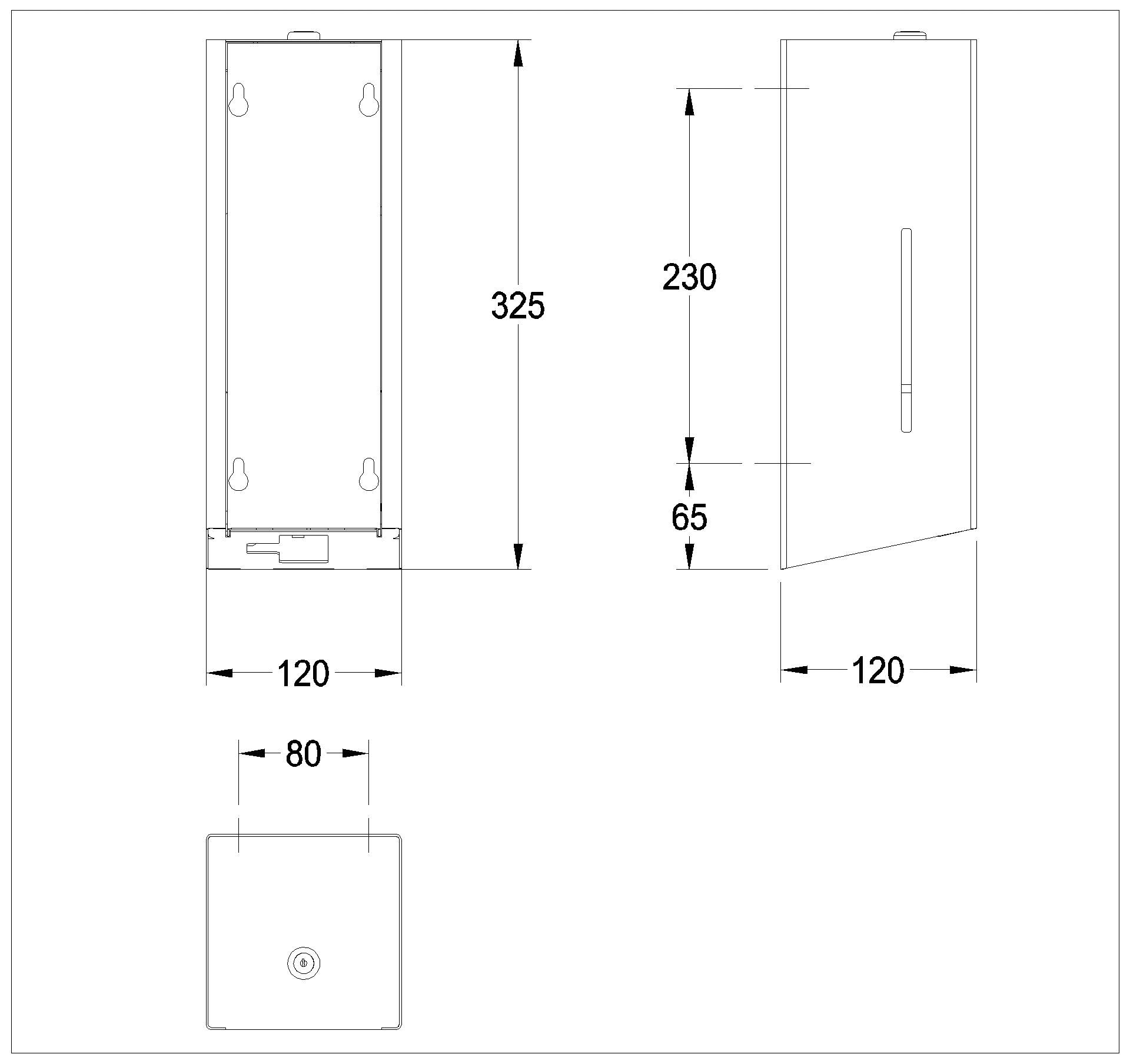 Desinfektionsmittelspender, EXOS, elektr., Edelstahl, AP, 120x325x120 mm, EXOS627X