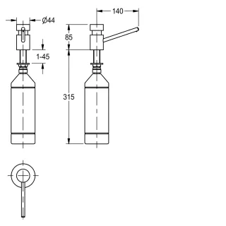 AR Seifenspender für Waschtischeinbau KWC Aquarotter - AR Seifenspender für Waschtischeinbau