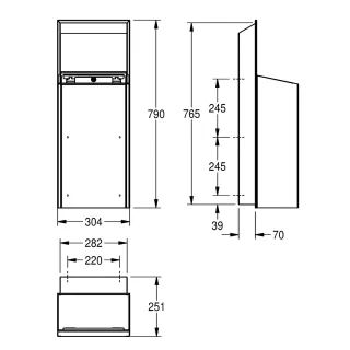 AR EXOS. Abfallbehälter, Edelstahl, UP KWC Aquarotter - AR EXOS. Abfallbehälter, Edelstahl, UP