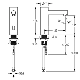 AR F7 Standventil, elek., ohne Mischung KWC Aquarotter - AR F7 Standventil, elek., ohne Mischung