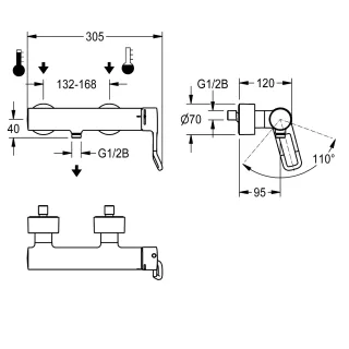 AR F4 Wandbatterie, Thermostat, EHM, Dusche KWC Aquarotter - AR F4 Wandbatterie, Thermostat, EHM, Dusche (GTIN: 7612982290374, HAN: 2030066757)