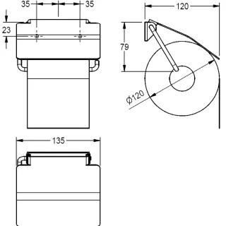 AR RODAN WC-Rollenhalter, Edelstahl, AP KWC Aquarotter - AR RODAN WC-Rollenhalter, Edelstahl, AP