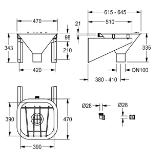 AR SIRIUS Fäkalausguss, Edelstahl KWC Aquarotter - AR SIRIUS Fäkalausguss, Edelstahl