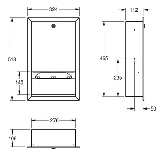 AR RODAN Papierhandtuchspender, Edelstahl, UP KWC Aquarotter - AR RODAN Papierhandtuchspender, Edelstahl, UP (GTIN: 7612210067099, HAN: 2000090057)